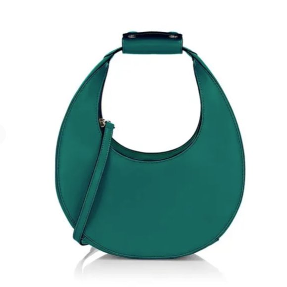 STAUD Mini Moon Leather Hobo Bag - Coastal Blue MSRP $280 - Picture 8 of 9